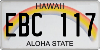 HI license plate EBC117
