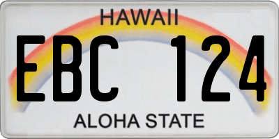 HI license plate EBC124