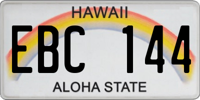 HI license plate EBC144