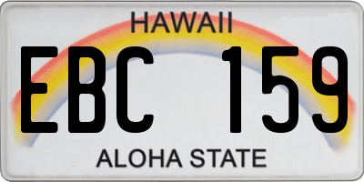 HI license plate EBC159