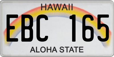 HI license plate EBC165
