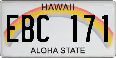 HI license plate EBC171