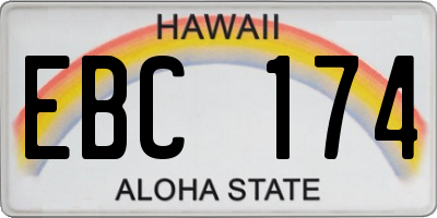 HI license plate EBC174
