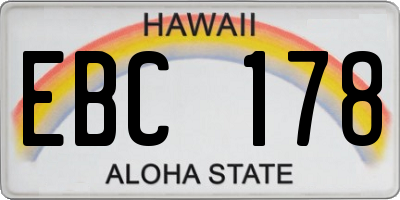 HI license plate EBC178