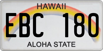 HI license plate EBC180