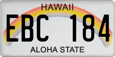 HI license plate EBC184