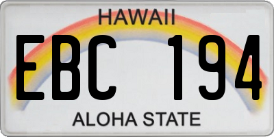 HI license plate EBC194
