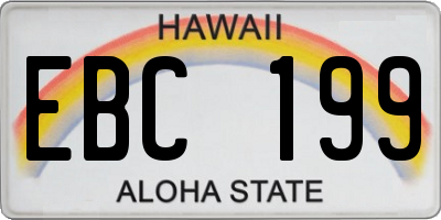 HI license plate EBC199