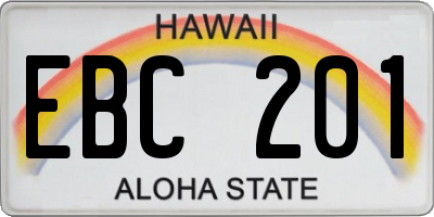 HI license plate EBC201
