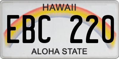HI license plate EBC220