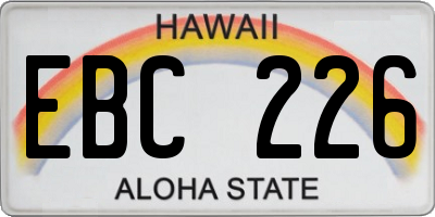 HI license plate EBC226