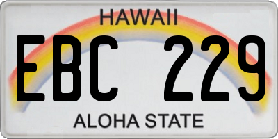 HI license plate EBC229