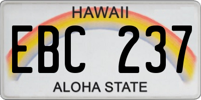 HI license plate EBC237