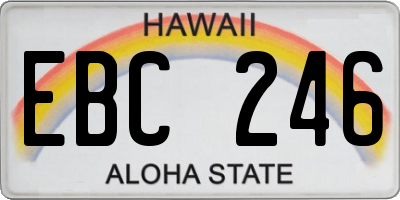 HI license plate EBC246