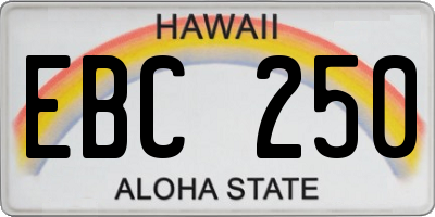 HI license plate EBC250