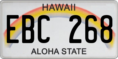HI license plate EBC268