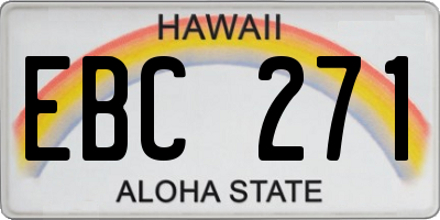 HI license plate EBC271