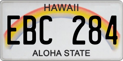 HI license plate EBC284