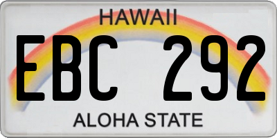 HI license plate EBC292
