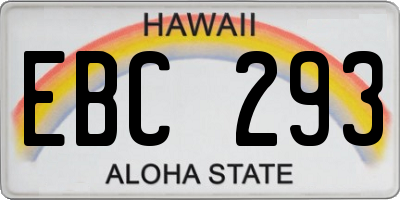 HI license plate EBC293