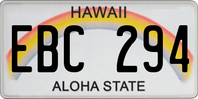 HI license plate EBC294
