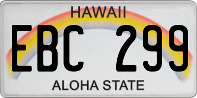HI license plate EBC299