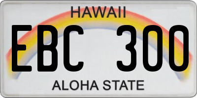 HI license plate EBC300
