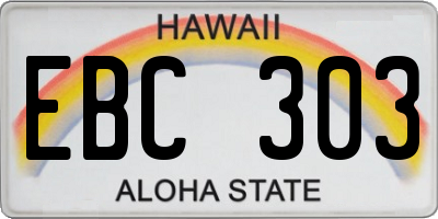HI license plate EBC303