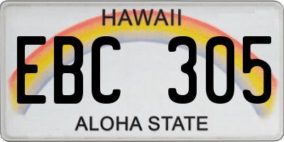 HI license plate EBC305