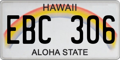 HI license plate EBC306