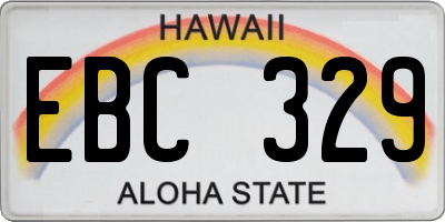 HI license plate EBC329