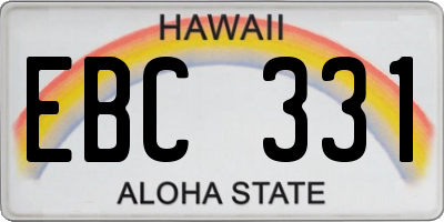 HI license plate EBC331