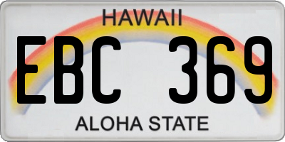 HI license plate EBC369