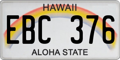 HI license plate EBC376