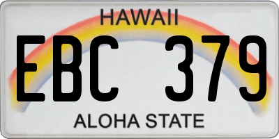 HI license plate EBC379