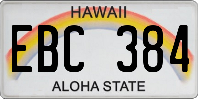 HI license plate EBC384