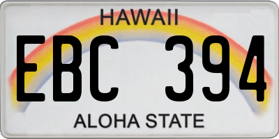 HI license plate EBC394
