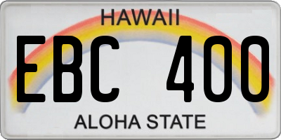 HI license plate EBC400