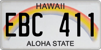 HI license plate EBC411
