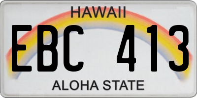 HI license plate EBC413
