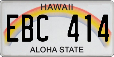 HI license plate EBC414