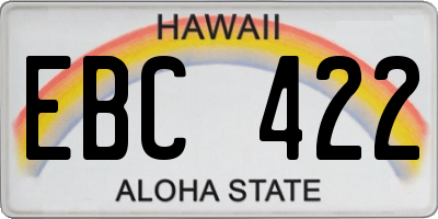 HI license plate EBC422
