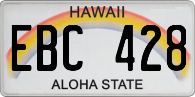 HI license plate EBC428