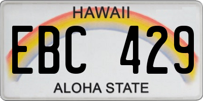 HI license plate EBC429