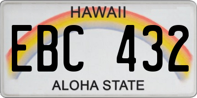 HI license plate EBC432