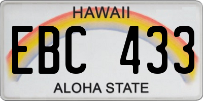 HI license plate EBC433