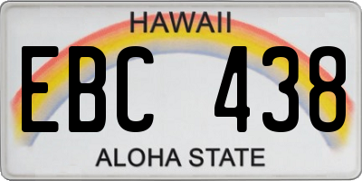 HI license plate EBC438