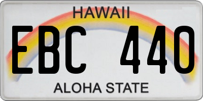 HI license plate EBC440