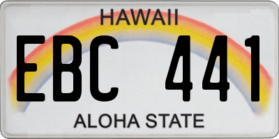HI license plate EBC441