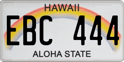 HI license plate EBC444
